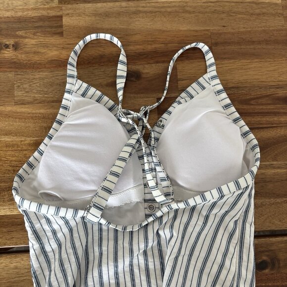 Seafolly Australia Women’s Swimsuit USA Sz 6 Striped Beach Resort Pool Vacation - Picture 4 of 13
